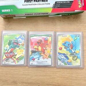 Pokemon TCG First Partner Illustration Collection Series 1 GEN 1 Starters Set